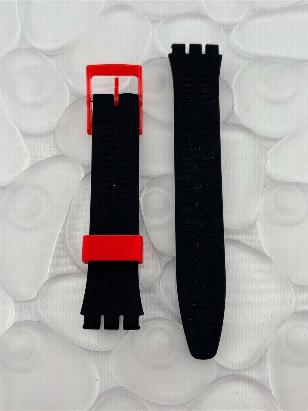 Black and Red Watch Band (Strap Only) - fits Swatch Gent model - Picture 2 of 2